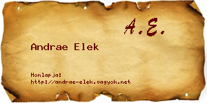 Andrae Elek névjegykártya